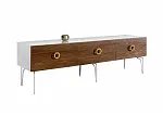 Тумба под телевизор 1.6 Bogemia Wood Fi (Белый) (Lakobel/Золото) БМТ-1(Wo)