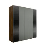 Шкаф 5-и дв. (2 двери стекло) Bogemia Woodline Air (Серый/Серебро) БМШ2/5(2)(Woodline)(Air)