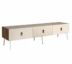 Тумба телевизионная 2,1 м Bogemia Woodline Fa (Слоновая кость) (Novabuk/Черный) БМТ-2 [10]