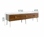 Тумба под телевизор 1.6 Bogemia Wood Fi (Шелк) (Novabuk/Золото) БМТ-1(Wo)