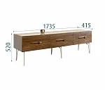 Тумба под телевизор 1.6 Bogemia Wood Wo (Ваниль) (Lakobel/Золото) БМТ-1(Wo)