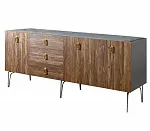 Комод для гостиной 2.1 (3 двери wood) Bogemia Wood Fa (Серый) (Novabuk/Золото) БМКМ-5(Wo)
