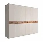 Шкаф 6-ти дв. (без зеркал) для платья и белья Bogemia Wood Fi (Шелк/Золото) БМШ2/6(Wo)