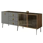 Комод для гостиной 2.1 м Bogemia Woodline Fa (Серый) (Lakobel/Золото) БМКМ-5[5][10]