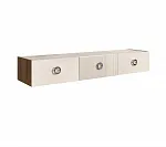 Тумба телевизионная 1,6м Bogemia Woodline Fly Fi (Слоновая кость) (Novabuk/Хром) БМТ-1[10] (Woodline)(Fly)