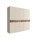 Шкаф 5-ти дв. (без зеркал) для платья и белья Bogemia Wood Fa (Слоновая кость/Хром) БМШ2/5(Wo)