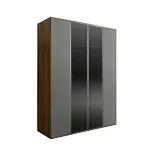 Шкаф 4-х дв. (2 двери стекло) Bogemia Woodline Air (Серый/Серебро) БМШ2/42(2)(Woodline)(Air)