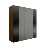 Шкаф 5-и дв. (2 двери стекло) Bogemia Woodline Air (Серый/Черный) БМШ2/5(2)(Woodline)(Air)