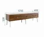 Тумба под телевизор 1.6 Bogemia Wood Wo (Ваниль) (Novabuk/Золото) БМТ-1(Wo)