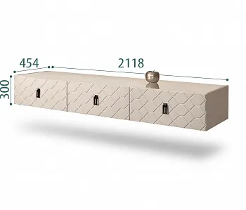 Тумба телевизионная 2,1м Bogemia Fly Farfale (Ваниль) (Lakobel/Черный) БМТ-2(Fly)