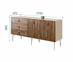 Комод для гостиной 1.6 (2 двери wood) Bogemia Wood Fa (Ваниль) (Lakobel/Золото) БМКМ-4(Wo)