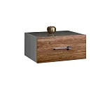 Тумба прикроватная Bogemia Fly Wood Wo (Серый) (Lakobel/Хром) БМТП-1(Fly)