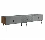 Тумба телевизионная 2,1 м Bogemia Woodline Fa (Серый) (Novabuk/Хром) БМТ-2 [10]