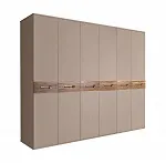Шкаф 6-ти дв. (без зеркал) для платья и белья Bogemia Wood Wo (Мокка/Золото) БМШ2/6(Wo)