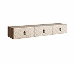 Тумба телевизионная 1,6м Bogemia Woodline Fly Fa (Слоновая кость) (Novabuk/Черный) БМТ-1 (Woodline)(Fly)