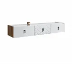 Тумба телевизионная 1,6м Bogemia Woodline Fly Fa (Белый) (Lakobel/Хром) БМТ-1[10] (Woodline)(Fly)