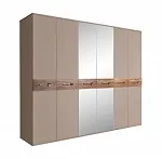 Шкаф 6-ти дв. (с зеркалами) для платья и белья Bogemia Wood Wo (Мокка/Золото) БМШ1/6(Wo)