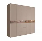 Шкаф 5-ти дверный без зеркал, с выдвижными ящиками, Bogemia Wood Wo (Мокка/Хром) БМШ2/51(Wo)