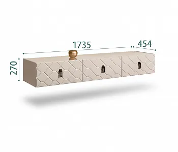Тумба телевизионная 1,6м Bogemia Fly Farfale (Ваниль) (Lakobel/Черный) БМТ-1(Fly)