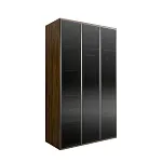 Шкаф 3-х дв. (3 двери стекло) Bogemia Woodline Air (Wood/Серебро) БМШ2/3(3)(Woodline)(Air)