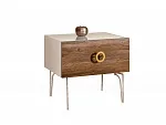 Тумба прикроватная Bogemia Wood Fi (Слоновая кость) (Lakobel/Золото) БМТП-1(Wo)