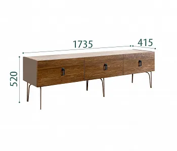 Тумба под телевизор 1.6 Bogemia Wood Fa (Мокка) (Novabuk/Черный) БМТ-1(Wo)